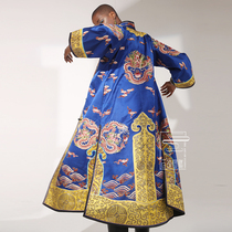  Cloud decoration totem original design womens outerwear new national style old embroidery Tuanlong Chinese folio long jacket