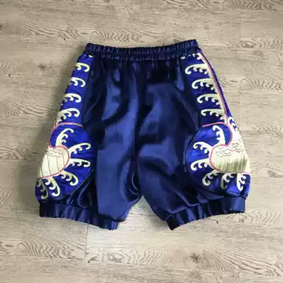 Cloud decoration totem 2021 original ethnic style women's hand embroidery old embroidery color sea casual shorts