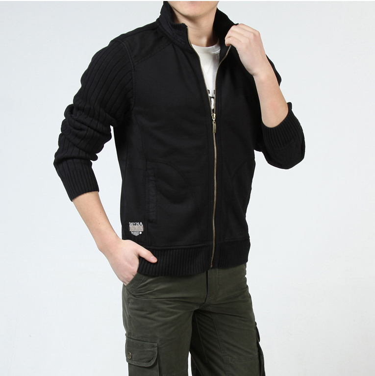 Battlefield Jizhen Cotton Áo khoác nam Hàng dệt kim Áo khoác thể thao mùa thu Áo len nam áo khoác len cardigan nam