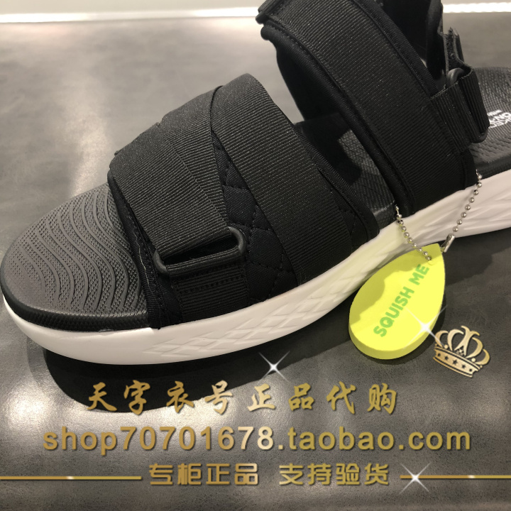 Đốm đen! Skechers Skechers Men's Shoes 55367 Giải trí mùa hè thể thao Sandals Velcro Beach xăng đan bitis