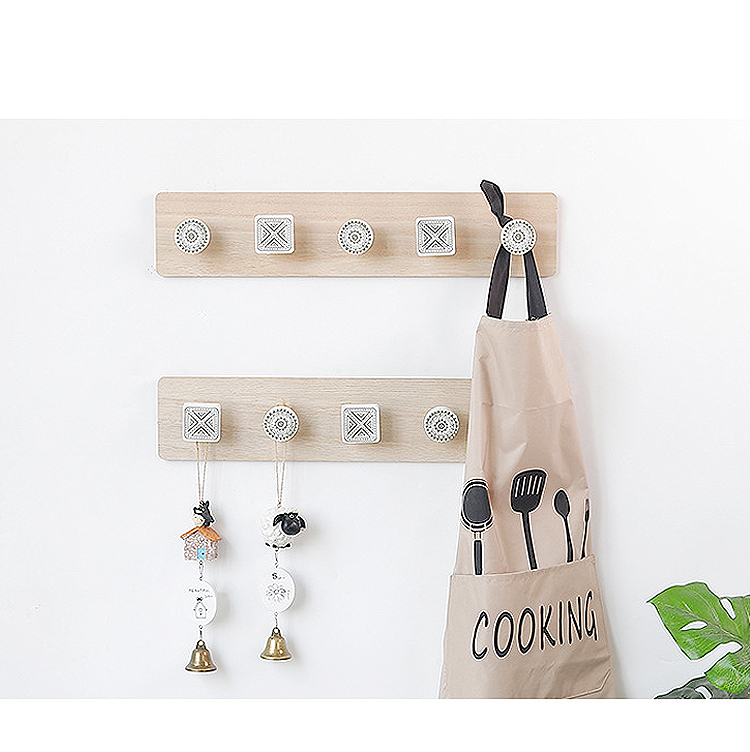 ins Nordic wooden decorative wall clothing hat hook