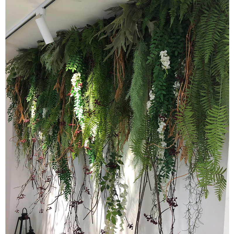 Nordic INS simulation plant decoration wall gold kudzu orchid rattan wall hanging hanging basket hanging rattan