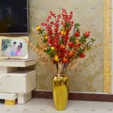 Новогодние красные фрукты, фрукты удачи, искусственные цветы, украшение из искусственных цветов для гостиной, новоселье, фрукты, украшение из сушеных цветов, украшение ведра с благословением