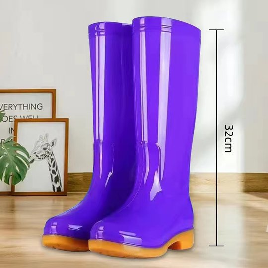 Hohe Regenstiefel für Damen, rutschfeste Wasserschuhe, wasserdichte Schuhe für regnerische Tage, mittelhohe Regenstiefel für Erwachsene, Gummischuhe, Regenstiefel, Arbeitsversicherung für Damen im Sommer