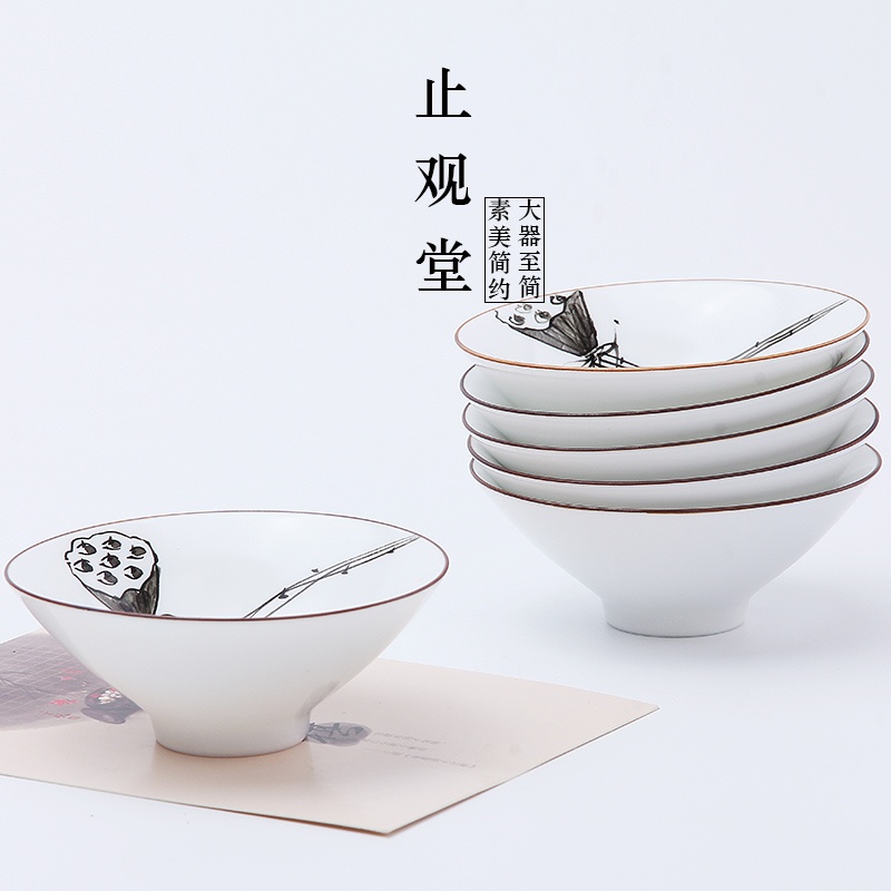 Jingdezhen Grease White Hand-painted Ceramic Bucket Bamboo Cup Tea Cup Tea Cup Fixed Kiln Sub-Light White Kung Fu Tea Tea Tea Cup Tea Drinking Cup