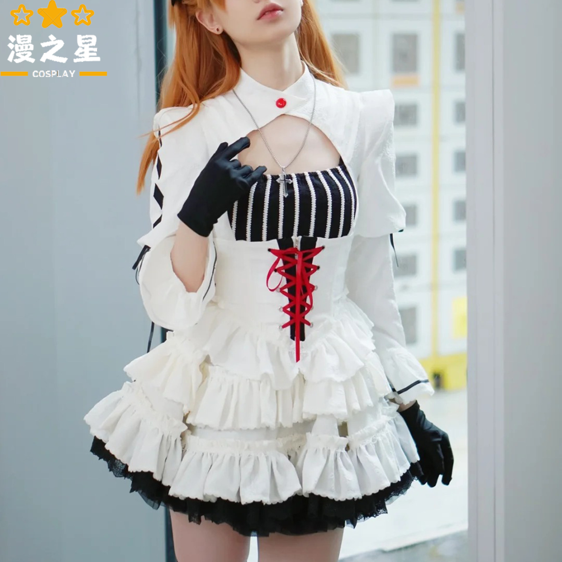 New Century Eva Evangelion Cosplay Costume Asuka C Costume Gothic Dress Cosplay Full Set Lolita Clothing