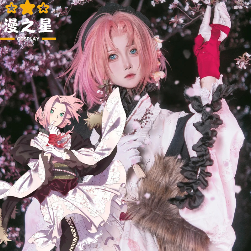 Naruto Olcos Costume Fuji-Ji Haruno Sakura Cosplay Full Set of Clothing Mobile Game Sakura C Costume Two-Dimensional