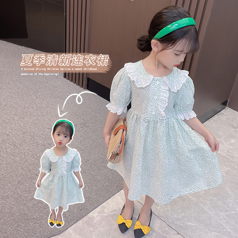 2021 Summer new girl Little Qing New foreign dress Cute Casual China Style Home Princess Dress