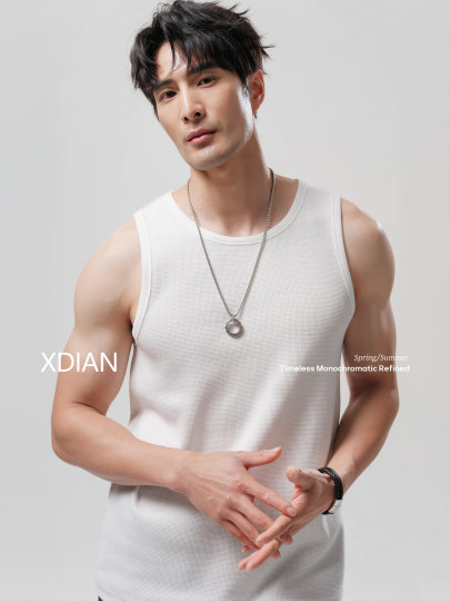 Click Here for the Heavy-Duty Waffle Fabric 250g Men's Fitness Tank Top, Breathable Sleeveless T-Shirt for Summer