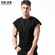 Sleeveless t-shirt men's loose cotton sports fitness vest with cut sleeves summer American wide shoulder vest trendy brand short sleeves