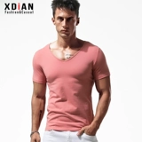 Хлопковая черная летняя футболка с коротким рукавом, облегающий крой