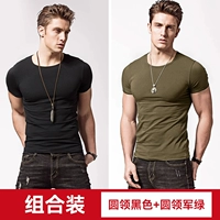 Круглый шейный черный + круглый лидер зеленый (базовая модель T067)