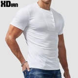 Хлопковая футболка с коротким рукавом, ретро базовая приятная телу пряжка, в обтяжку, облегающий крой