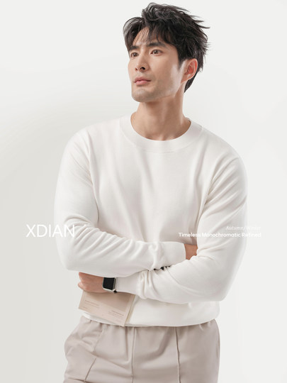 Continued point Born Noble Anti-pilling long-sleeved sweater anti-wrinkle top skin-friendly thin sweater for men in autumn