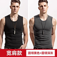 Circle Black+круглая шея темно -серая T103