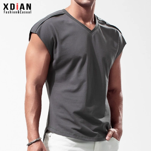 Жилет для спортзала, хлопковая футболка без рукавов, в американском стиле