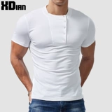 Хлопковая футболка с коротким рукавом, ретро базовая приятная телу пряжка, в обтяжку, облегающий крой