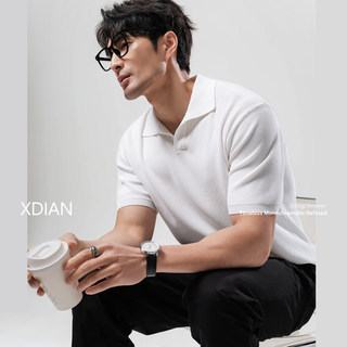 Click Here for the Men's Light Luxury Honeycomb Waffle Knit Short-Sleeve Top with a Seagull Collar for Summer