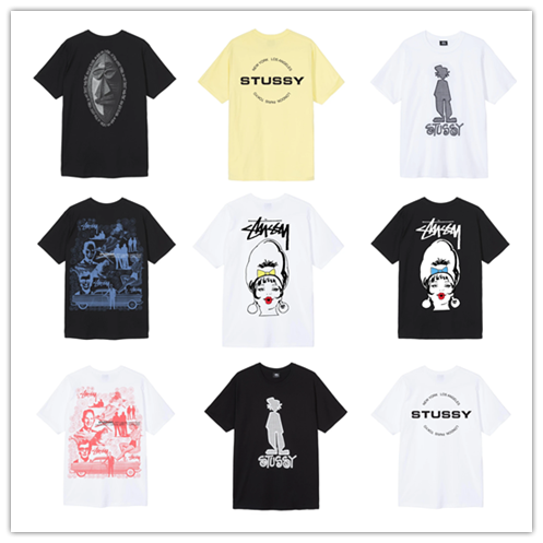 Stussy tide бренд Stucy's множество хлопковых футболок с круглым вырезом и short-sleeved снимок без возврата Canadian покупок