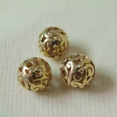 Pure copper hollow carved beaded beads 11mm Tibetan brass beads handmade jewelry hand accessories DIY
