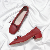 Moriyu Sea Lane 2022 New Genuine Leather Wedding Shoes Art Retro Butterfly Knot Single Shoes With Soft Leather Grandma Shoes Woman