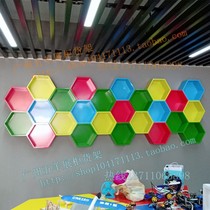 Kindergarten Wall Cabinet Creativity Free Combination Honeycomb Plaid Frame Frame Shelf Rhomboid Hexagon Square Perfume Display Case