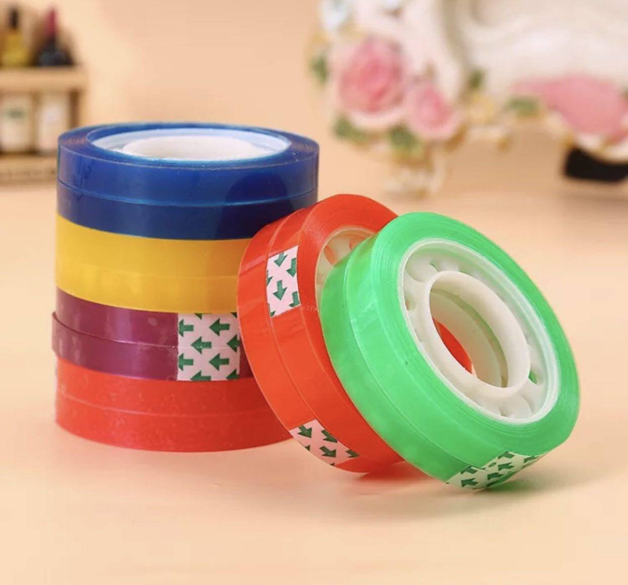 Fayunda Rainbow Stationery Adhesive Color Small Tape Student Handmade Adhesive Strip DIY Tape Office Stationery Tape