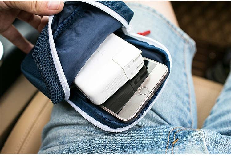 Thêu gói kỹ thuật số điện thoại di động tai nghe cáp dữ liệu hoàn thiện gói sạc túi sạc kho báu điện thoại di động lưu trữ túi