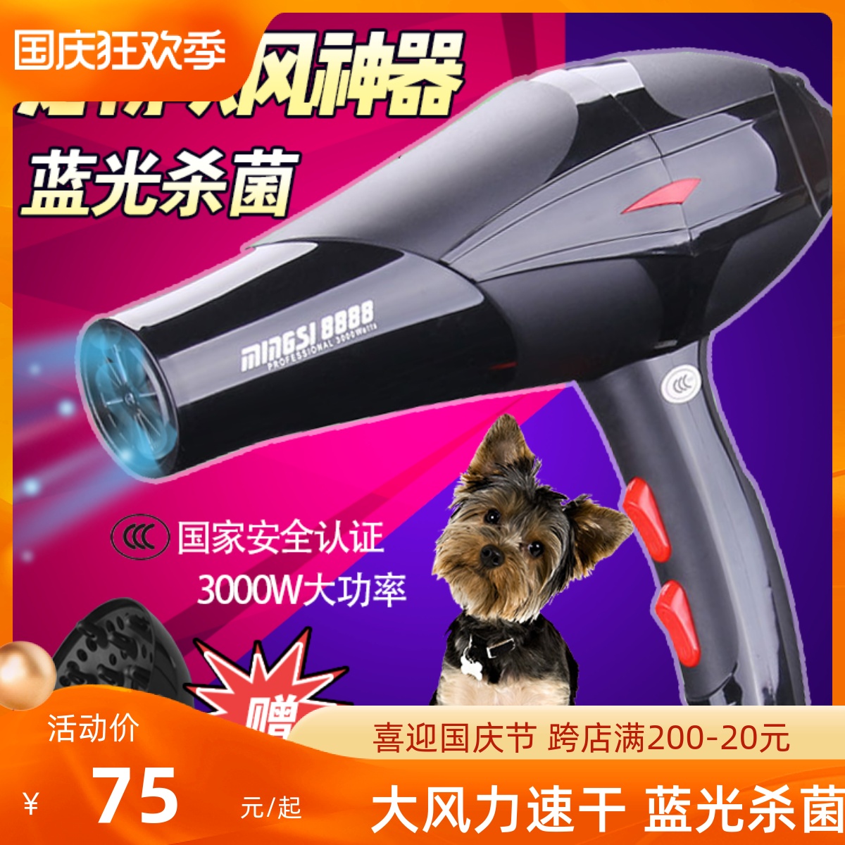 Dog hair dryer Teddy pet shop special high-power silent water blower large dog long-haired cat hair dryer