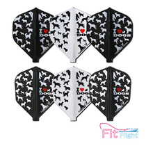 COSMO Flight Printed Series I LOVE DOGS Large Square Dart Blade Small Square Dart Wing