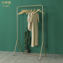 ins Net red clothing display rack simple girl Gold hanger womens clothing store floor rack bedroom floor rack