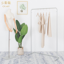 Womens clothing store clothing store hanger display rack dedicated creative silver floor rack side hanger high-end display rack