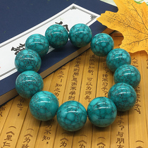 Natural turquoise big hand string local tyrant string mens large size bead string 19mm high porcelain raw ore single circle domineering