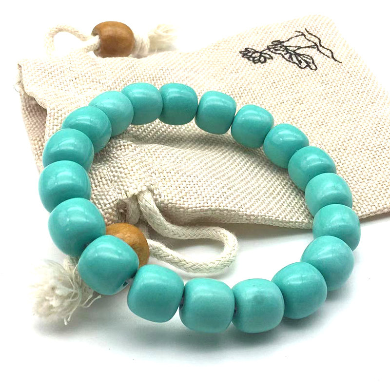 Turquoise bracelet clean old-fashioned single circle jelly material natural crystal bracelet 10m couple men and women ethnic style