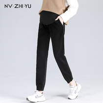 Pregnancy Woman Dress Pants Spring Fall Outside Pregnancy Wear Fall Fashion Bunches Pants Light Core Suede Loose Casual Pants Women Winter Clothing