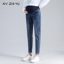 Pregnancy Woman Dress Jeans Spring Autumn Money Outside Wearing Fashion Small Leggings Pants Summer Thin big code Old Daddy pants autumn clothes