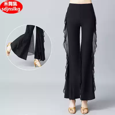 Women's modern dance wide leg pants new dance Bell pants adult Latin dance practice clothes National Standard square dance trousers