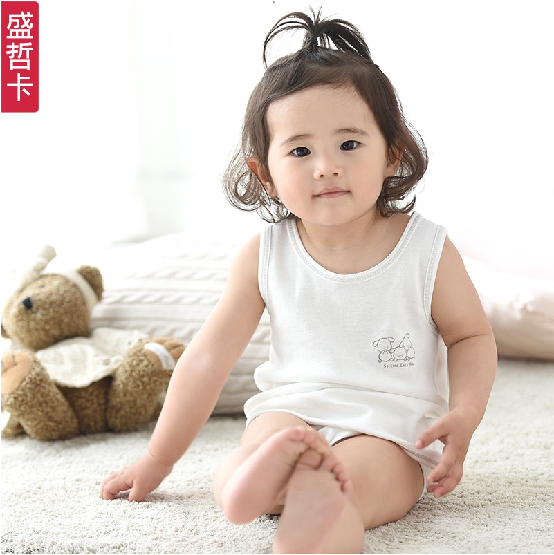 Bé áo bông bé sling nam và phía dưới nữ vest bụng mùa xuân và mùa hè của trẻ em vest cotton mỏng.