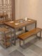 호텔 상업용 직사각형 복고풍 식탁 단단한 철제 식탁과 의자 조합 호텔 레스토랑 캐주얼 냄비 테이블
