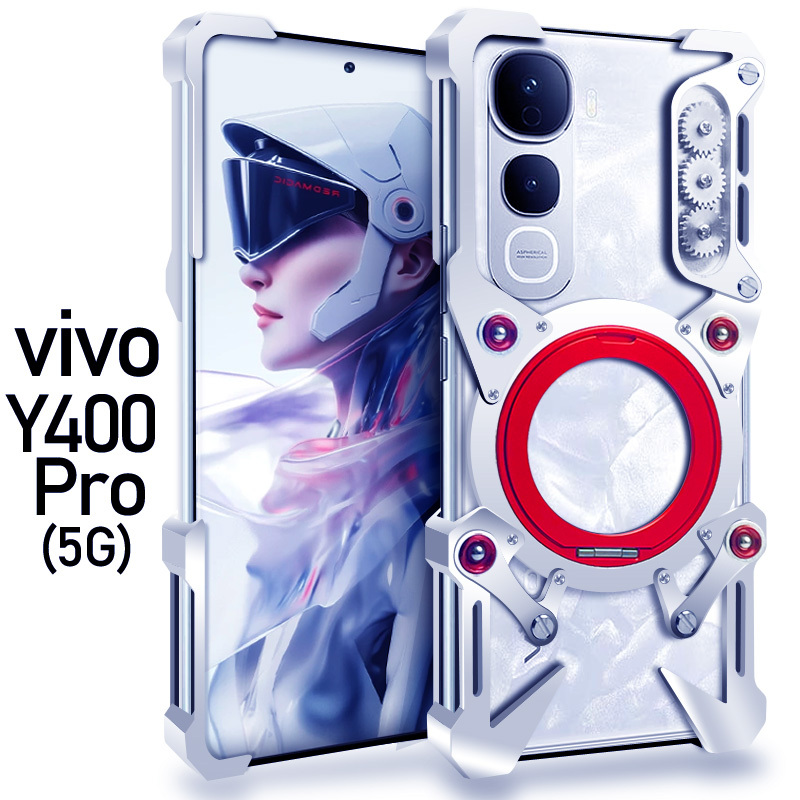 Suitable for Vivo V50 Phone Case V60 Original Protective Cover Aluminum Alloy Metal Frame Stylish Y500 Men's Model Transformers Mecha Skeleton Personalized European and American Style Y400Pro International Version Suitable for Vivo V50 Phone Case V60 Original Protective Cover Aluminum Alloy Metal Frame Stylish Y500 Men's Model Transformers Mecha Skeleton Personalized European and American Style Y400Pro International Version