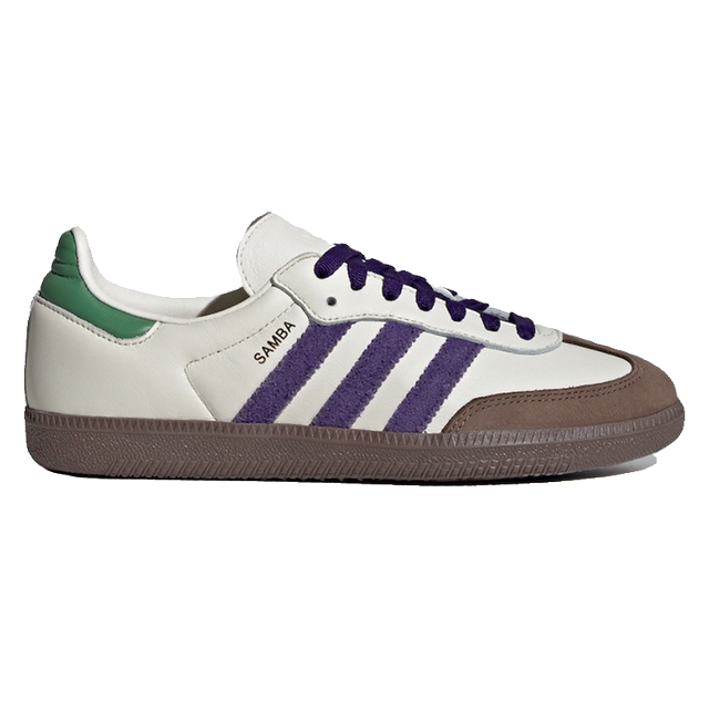 adidas Adidas clover SAMBAOG ສີຂາວສີມ່ວງ beige ຕ່ໍາເທິງເກີບກິລາຜູ້ຊາຍແລະຜູ້ຍິງ ID8349