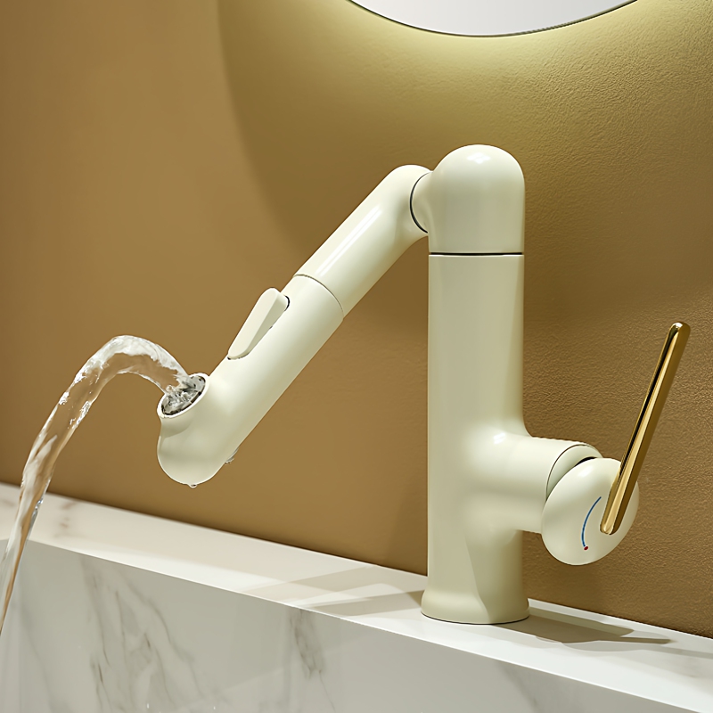 Robotic Arm Washbasin Faucet, Dual-Use for Hot and Cold Water, Rotating, All-Copper, Multi-Functional Dopamine Lucky Cat Faucet