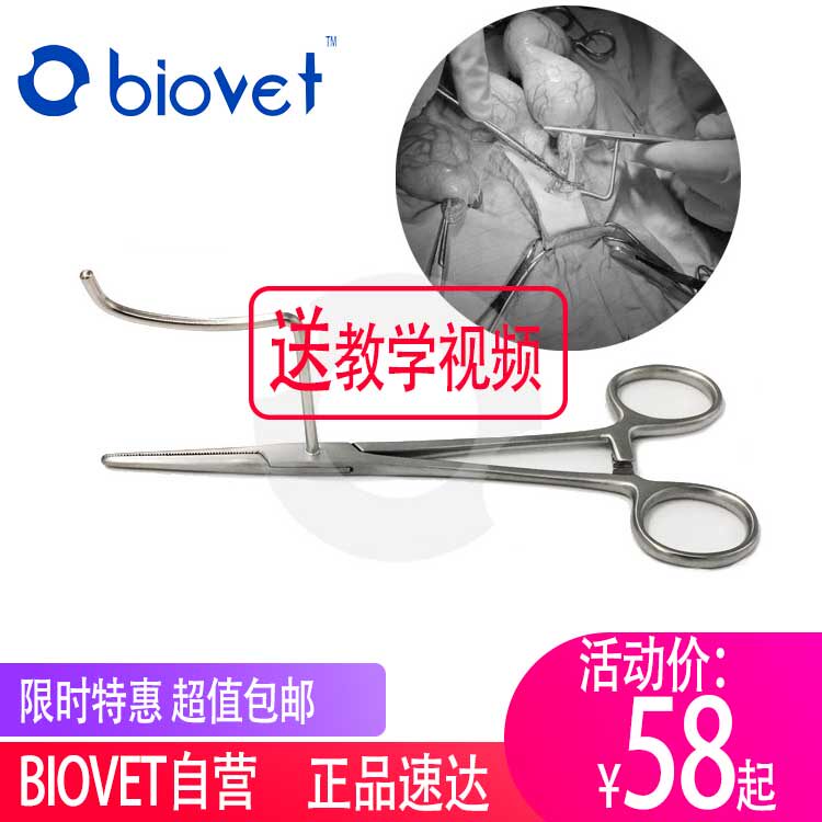 小号猫用结扎固定钳 Biovet兽医器械 宠物卵巢子宫手术工具