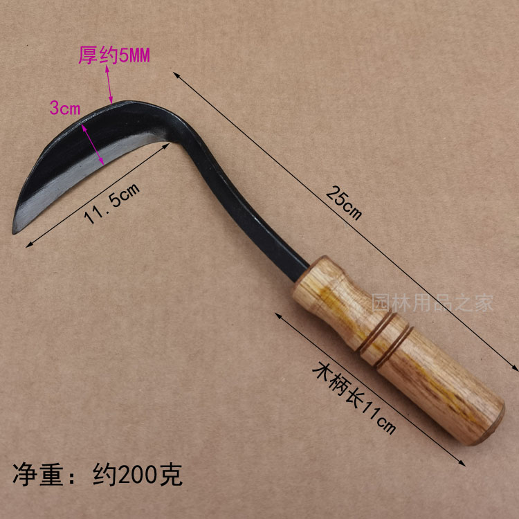全钢长颈弯把镰手打蛇颈锄草镰除草镰割韭菜割菜农具园林园艺工具-代运营-淘宝好物网
