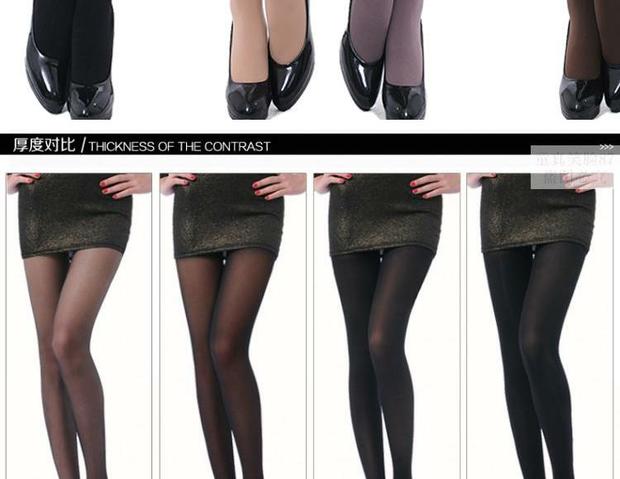 Langsha đích thực vớ lụa 120D nhung dày mùa xuân và mô hình mùa thu nữ kích thước lớn chống móc lụa đáy quần màu thịt tất ngắn