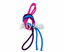 Alyssa Professional Artistic Gymnastics Rope   Advanced Hemp   Multicolor-Blue Peach Pink Purple