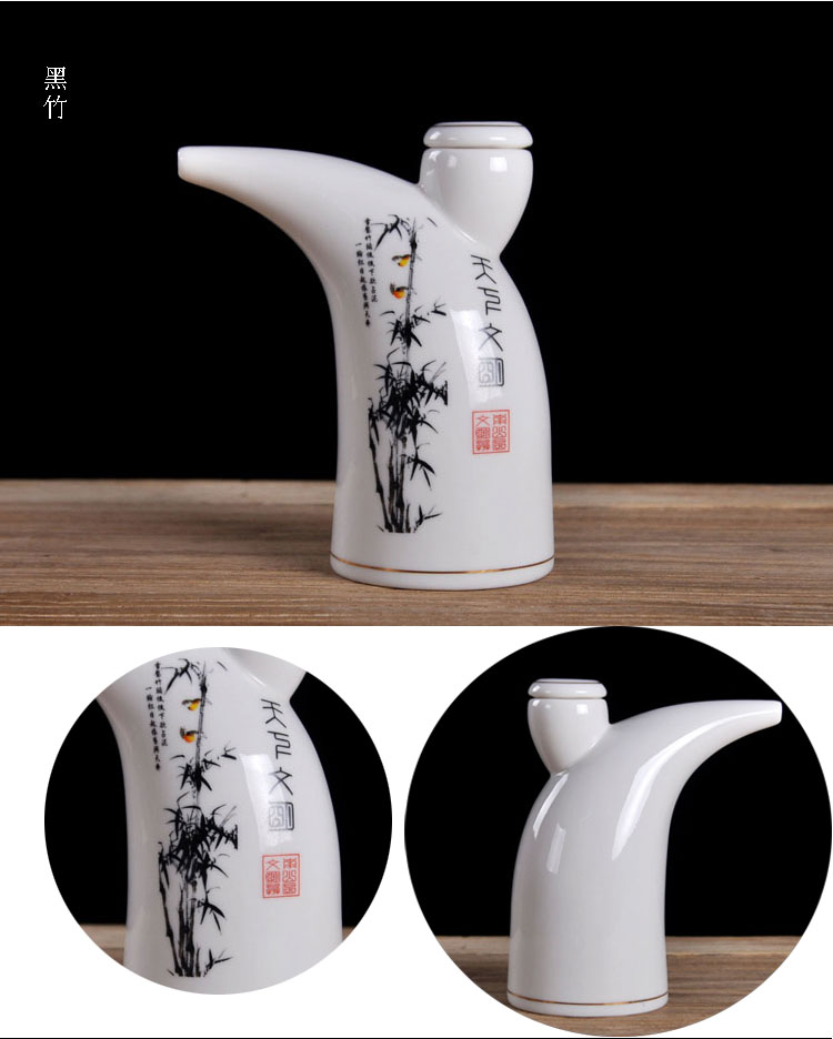 Hộ gia đình nhỏ bình hông gốm nửa bình sứ màu xanh và trắng rượu vang Bình hông có thể được đun nóng ấm rượu - Rượu vang ly uống rượu