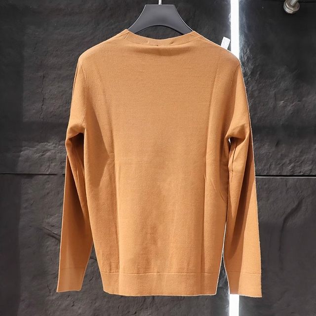 S family worsted wool high-end tail goods series autumn and winter round neck knitted long-sleeved men's woolen sweater 2109