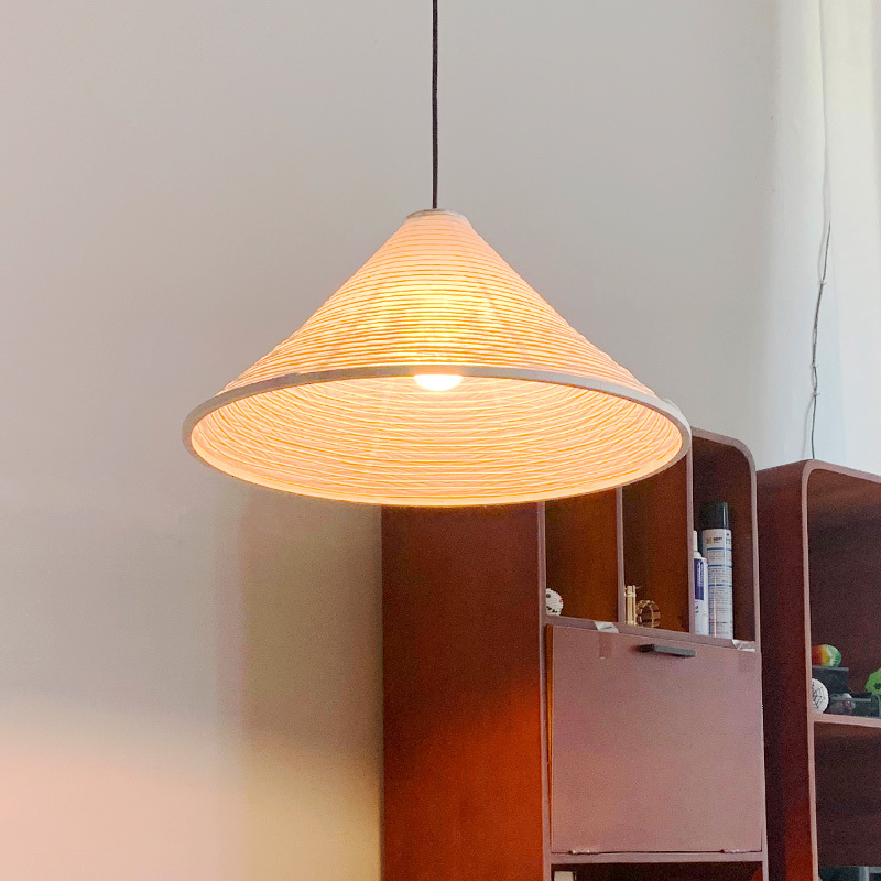 Japanese Wabi-Sabi Style Paper Lamp Danish Bucket Hat Lampshade ins Nordic Vintage Restaurant Lamp Living Room Vintage Homestay