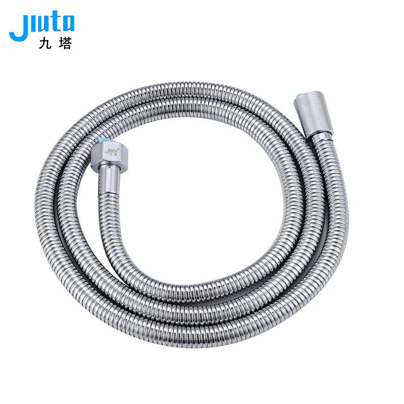 Stainless steel double buckle metal shower hand-held nozzle encrypted explosion-proof hose telescopic 1 5 meters 2 meters